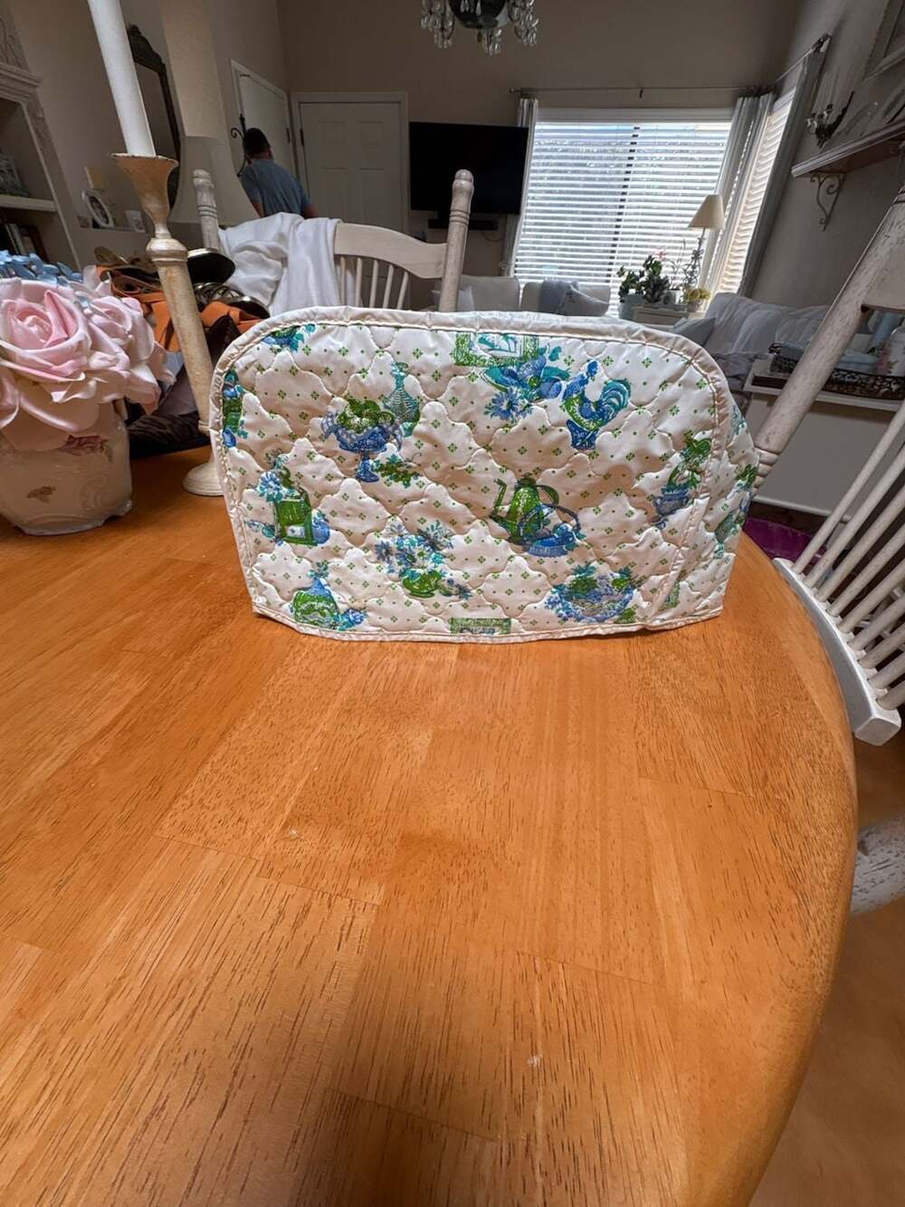 Vintage Style Quilted Floral Kitchen Appliance Cover or Pouch
